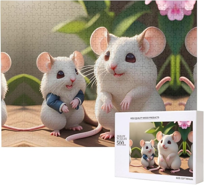 لغز بانوراما 500 قطعة للكبار من فايا للأم والطفل الجرذان لتزيين المنزل - Image 1